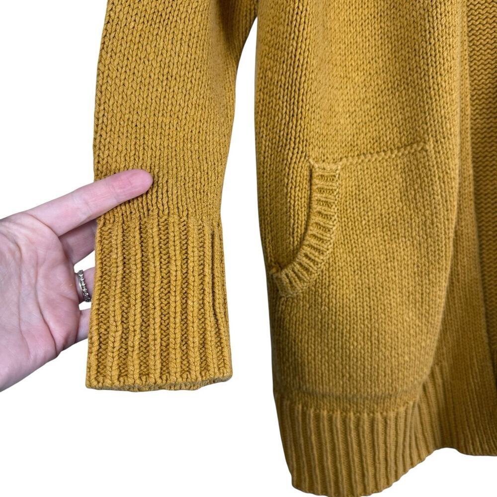 Lucky Brand Sweater Womens Small Gold Yellow Cardigan Open Front Long Sleeve - Picture 4 of 9